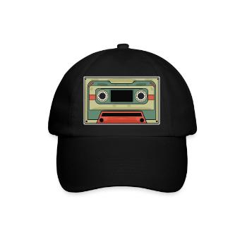 Vintage Kassette - Baseballkappe - Schwarz/Schwarz - Vorne