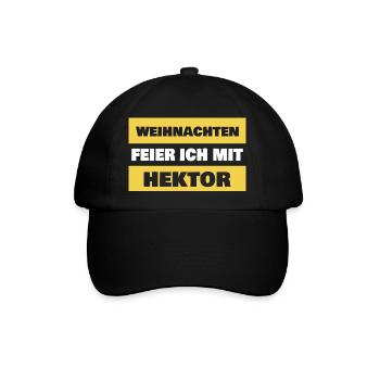 Geschenk für Hektor - Baseballkappe - Schwarz/Schwarz - Vorne