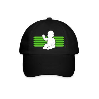 Baby Motiv winken Body Strampler Lustige Sprüche - Baseballkappe - Schwarz/Schwarz - Vorne