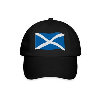 Schottland Fahne - Baseballkappe - Schwarz/Schwarz - Vorne