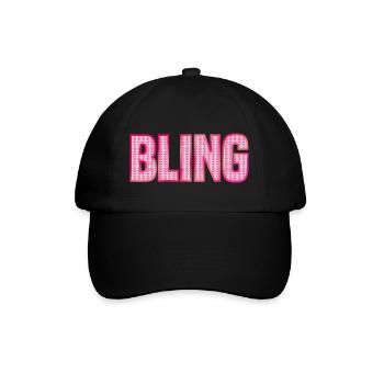 BLING pink Strass glänzend Schmuck - Baseballkappe - Schwarz/Schwarz - Vorne