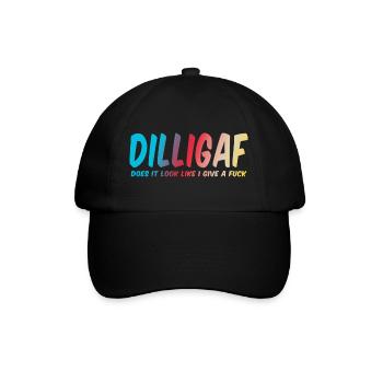 DILLIGAF sieht es so aus, als würde ich ficken - Baseballkappe - Schwarz/Schwarz - Vorne