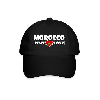 Marokko - Baseballkappe - Schwarz/Schwarz - Vorne