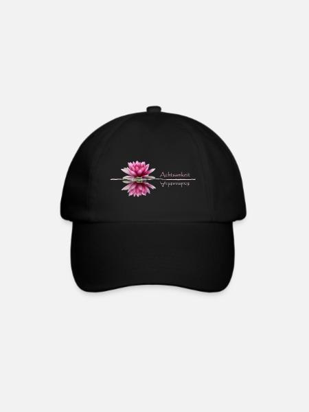 Achtsamkeit, Seerose - Baseballkappe - Schwarz/Schwarz