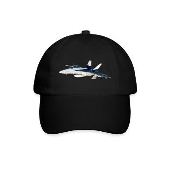 F / A-18 Super Hornet | F 18 | F18 | F / A18 | Hornisse - Baseballkappe - Schwarz/Schwarz - Vorne