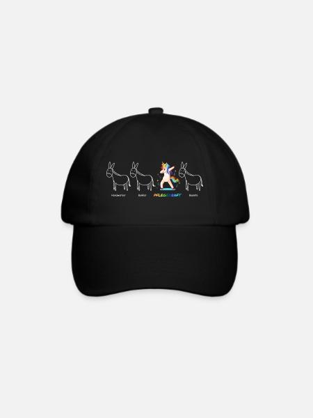 PFLEGEKRAFT Einhorn Beruf Besonders Einzigartig - Baseballkappe - Schwarz/Schwarz