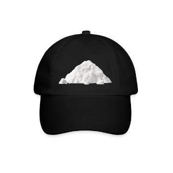 Kokain Haufen - Cocaine pile - Baseballkappe - Schwarz/Schwarz - Vorne