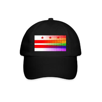 Regenbogenmauer Washington DC - Baseballkappe - Schwarz/Schwarz - Vorne