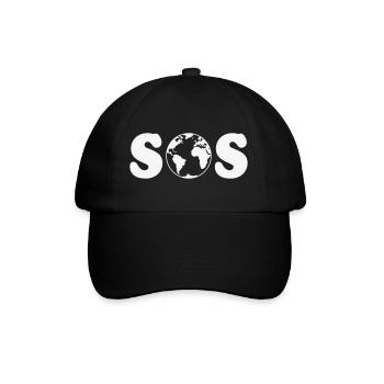SOS – Erdüberlastungstag / Klimawandel (W / SVG) - Baseballkappe - Schwarz/Schwarz - Vorne