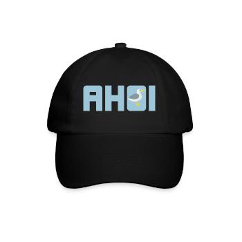 Ahoi Möwe hellblau Küste maritim Meer Schiff Hanse - Baseballkappe - Schwarz/Schwarz - Vorne