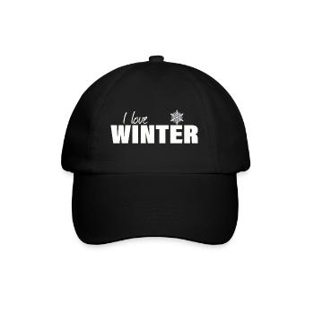 I LOVE WINTER - Baseballkappe - Schwarz/Schwarz - Vorne