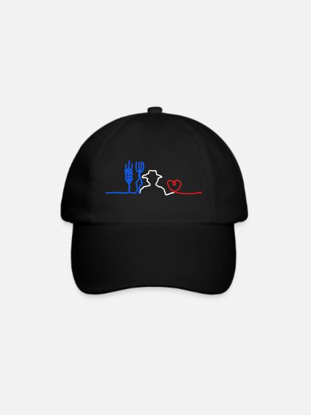 Das Herz des 🇫🇷 Bauern - Baseballkappe - Schwarz/Schwarz