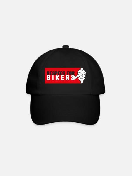 Respektiere Biker auf rotem Hintergrund - Baseballkappe - Schwarz/Schwarz