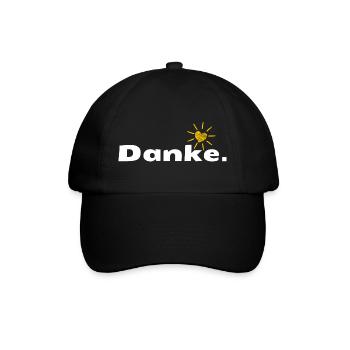 Danke HerzSonne Typografie - Baseballkappe - Schwarz/Schwarz - Vorne