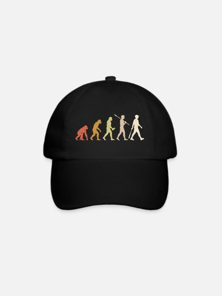 Baseball Evolution lustiges Baseballspieler-Geschenk - Baseballkappe - Schwarz/Schwarz