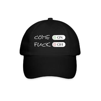 FUCK OFF, Come on - Fuck off, Fuck Off - Baseballkappe - Schwarz/Schwarz - Vorne