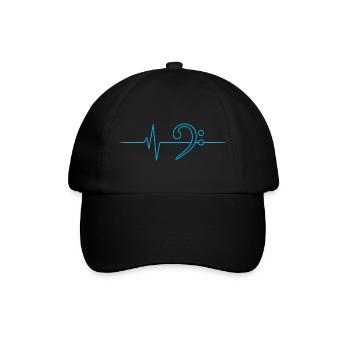 LowHeartBeat cyan - Baseballkappe - Schwarz/Schwarz - Vorne