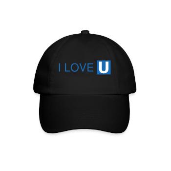 I Love U-Bahn Blau Geschenkidee - Baseballkappe - Schwarz/Schwarz - Vorne