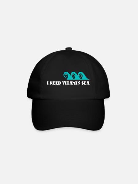 Vitamin Sea - Vitamin C / Geschenk Idee - Baseballkappe - Schwarz/Schwarz