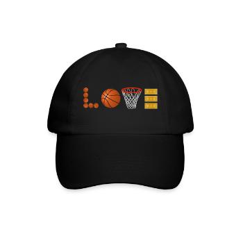 Love Basketball Sport Slamdunk Fan Ball Liebhaber - Baseballkappe - Schwarz/Schwarz - Vorne