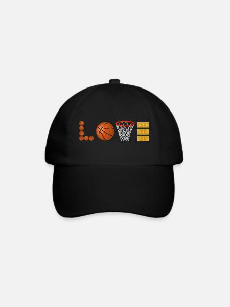 Love Basketball Sport Slamdunk Fan Ball Liebhaber - Baseballkappe - Schwarz/Schwarz
