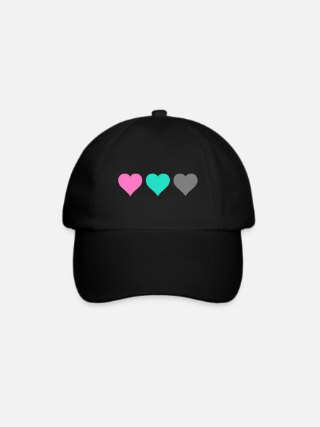 Herz - Baseballkappe - Schwarz/Schwarz