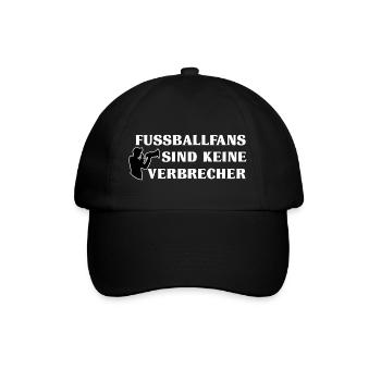Fussballfans sind keine Verbrecher - Baseballkappe - Schwarz/Schwarz - Vorne