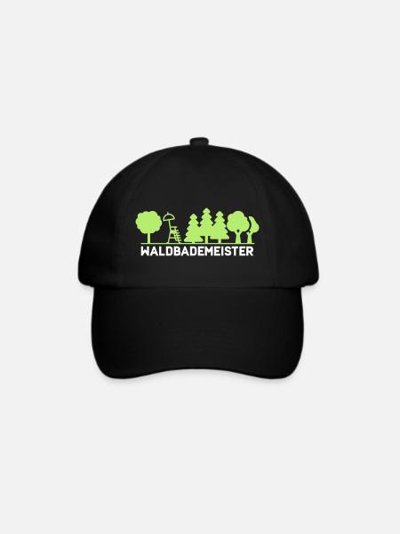 Waldbademeister fürs Waldbaden und Waldbad - Baseballkappe - Schwarz/Schwarz