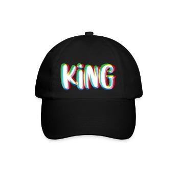King - Queen Partnershirt - Baseballkappe - Schwarz/Schwarz - Vorne