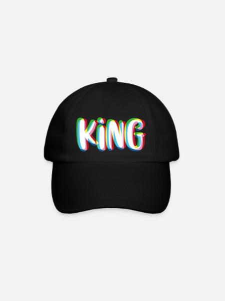 King - Queen Partnershirt - Baseballkappe - Schwarz/Schwarz