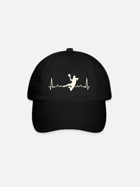 Handball Puls Heartbeat Handballer Handballteam - Baseballkappe - Schwarz/Schwarz