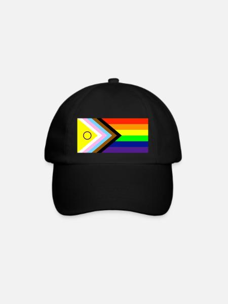 Progress Pride Flag Intersex, Pride Flag 2021 - Baseballkappe - Schwarz/Schwarz
