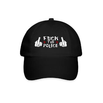 Protest Graffiti Gegen Polizei Fuck The Police - Baseballkappe - Schwarz/Schwarz - Vorne
