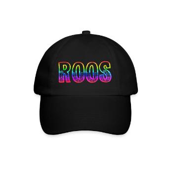 roos rs regenbogen - Baseballkappe - Schwarz/Schwarz - Vorne