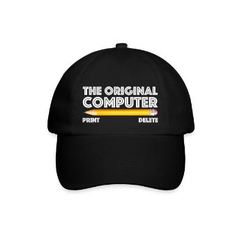 Der ursprüngliche Computer| Bleistift, Radiergummi - Baseballkappe - Schwarz/Schwarz - Vorne