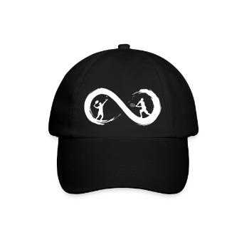 Tennis bis ins Unendliche - Baseballkappe - Schwarz/Schwarz - Vorne