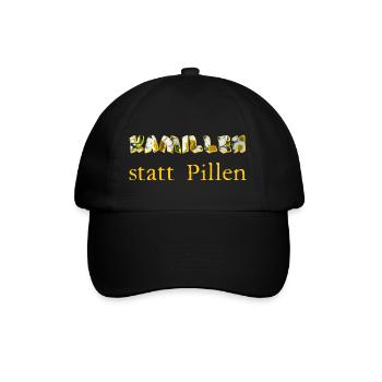 kamillen statt pillen - Baseballkappe - Schwarz/Schwarz - Vorne