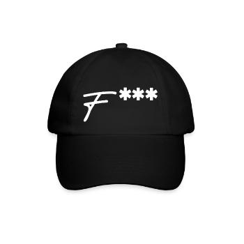 Fuck | zensiert, Provokation, lustige Sprüche - Baseballkappe - Schwarz/Schwarz - Vorne