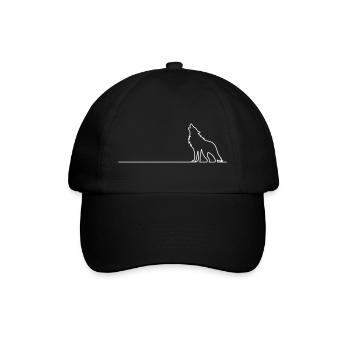Wolf Outline - Baseballkappe - Schwarz/Schwarz - Vorne