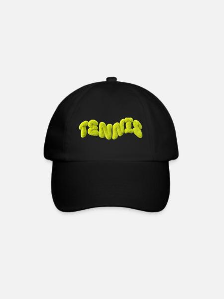 Fluffy Tennis Lustiges Tennis Fun Shirt - Baseballkappe - Schwarz/Schwarz