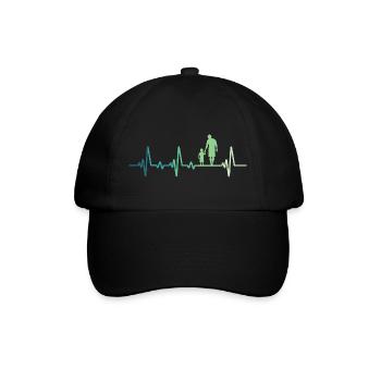 Vater und Sohn Herzschlag Geschenk Vater Sohn - Baseballkappe - Schwarz/Schwarz - Vorne