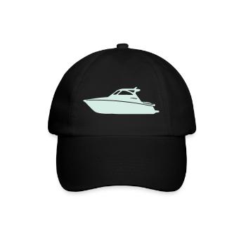 Yacht Silhouette in Pastellmint - Baseballkappe - Schwarz/Schwarz - Vorne