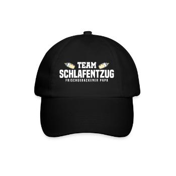 Team Schlafentzug Frischgebackener Papa - Baseballkappe - Schwarz/Schwarz - Vorne