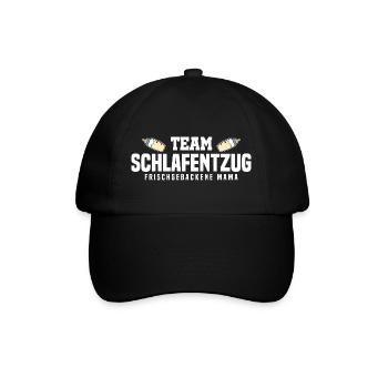 Team Schlafentzug - Frischgebackene Mama - Baseballkappe - Schwarz/Schwarz - Vorne
