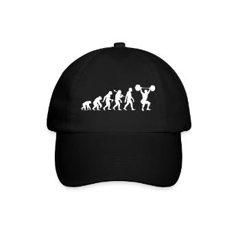 Gewichtheben Evolution Für Kraftsportler Fitness - Baseballkappe - Schwarz/Schwarz - Vorne