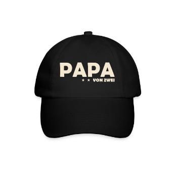 PAPA VON ZWEI – Zweifacher Vater - Baseballkappe - Schwarz/Schwarz - Vorne