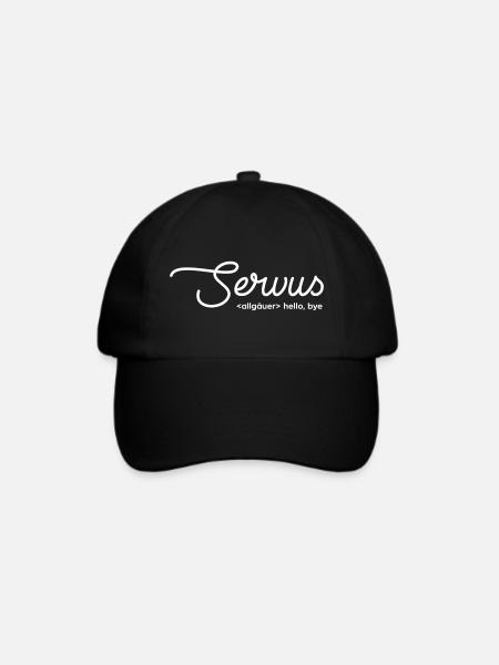 servus hello bye - weiß - Baseballkappe - Schwarz/Schwarz