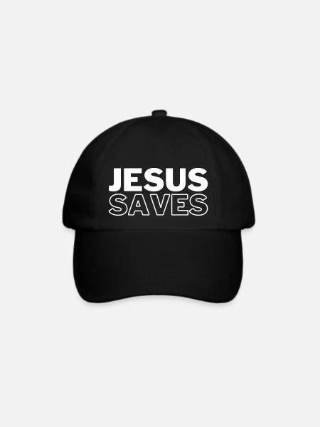 JESUS Saves Bibel Christlich Evangelistisch - Baseballkappe - Schwarz/Schwarz