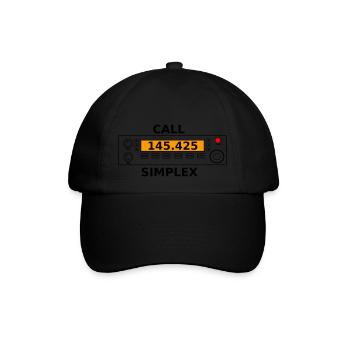 Funkanruf 145 425 Mhz - Baseballkappe - Schwarz/Schwarz - Vorne