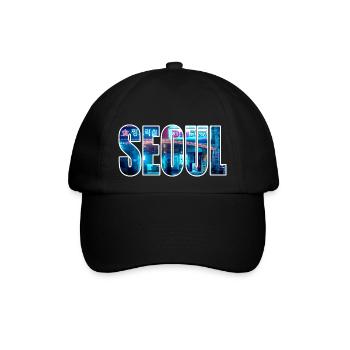seoul neon - Baseballkappe - Schwarz/Schwarz - Vorne